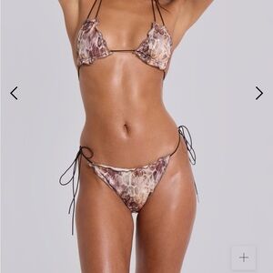 Jaded London Carilo Foil Ruffle Triangle Bikini Top and Bottom